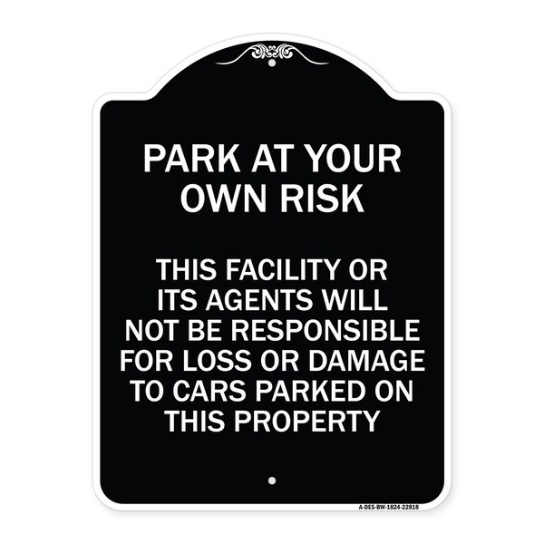This Facility or Its Agents Will Not Be Responsible for Loss or Damage to Cars Parked, BW-1824-22818